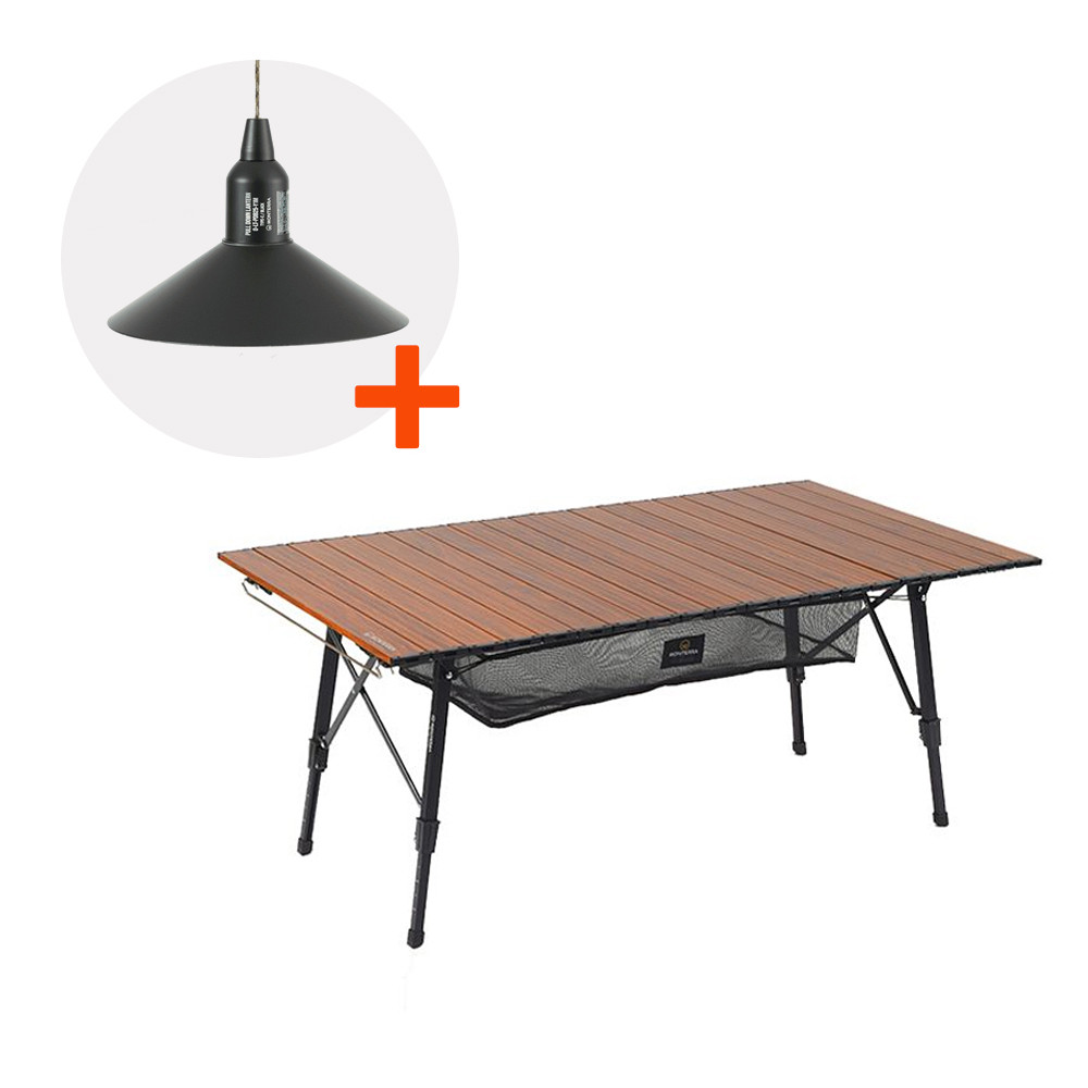 [풀다운랜턴증정] 몬테라 마름 폴딩 롤 테이블 캠핑 경량 알루미늄 식탁 L