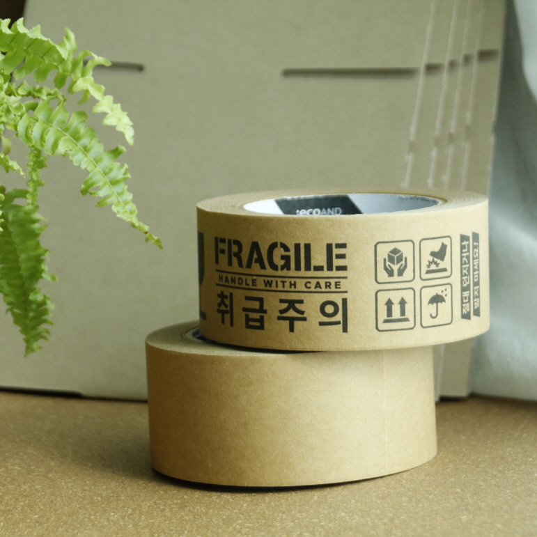 환경을 생각하는 에코 크라프트 종이테이프 박스테이프 1박스 (무지, 취급주의) - 상세 이미지 4