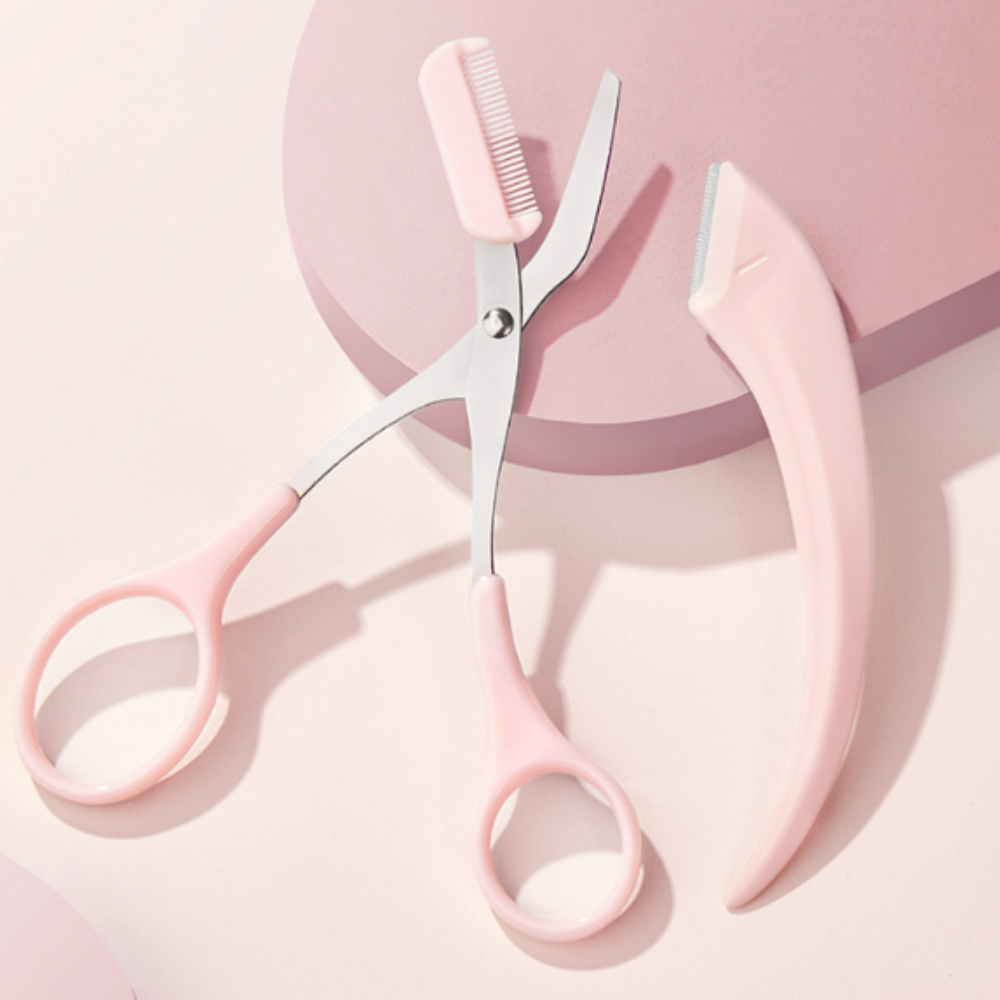 눈썹 숱 가위 정리 치기 빗 손질 빗달린 남자 관리 손질 자르는 다듬기 - 상품 이미지