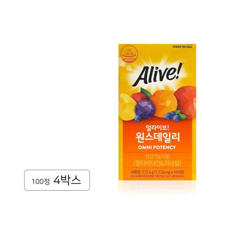 네이쳐스웨이 얼라이브 원스 데일리 멀티비타민 100정 4개 TD
