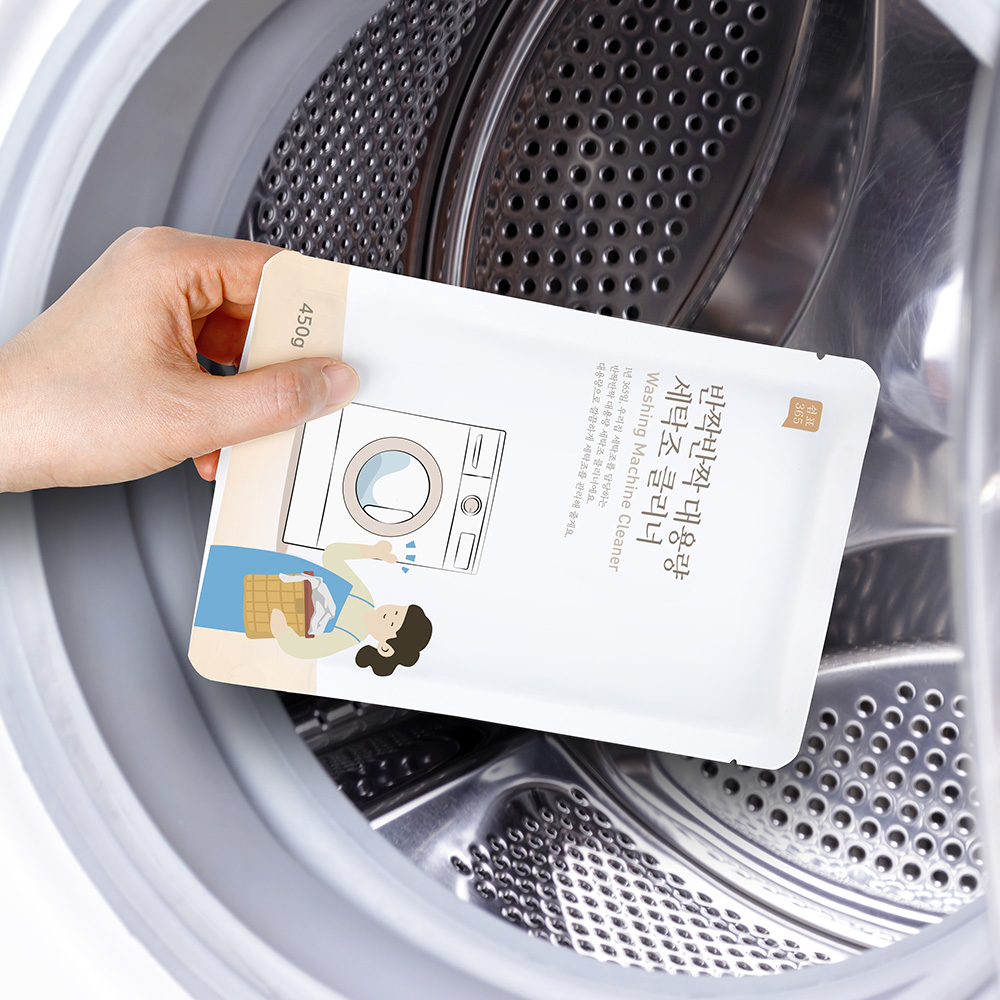 쉼표365 세탁조 클리너 450g x 5개입 일반 드럼 통돌이 세탁기 통세척 청소 세제 제품 이미지