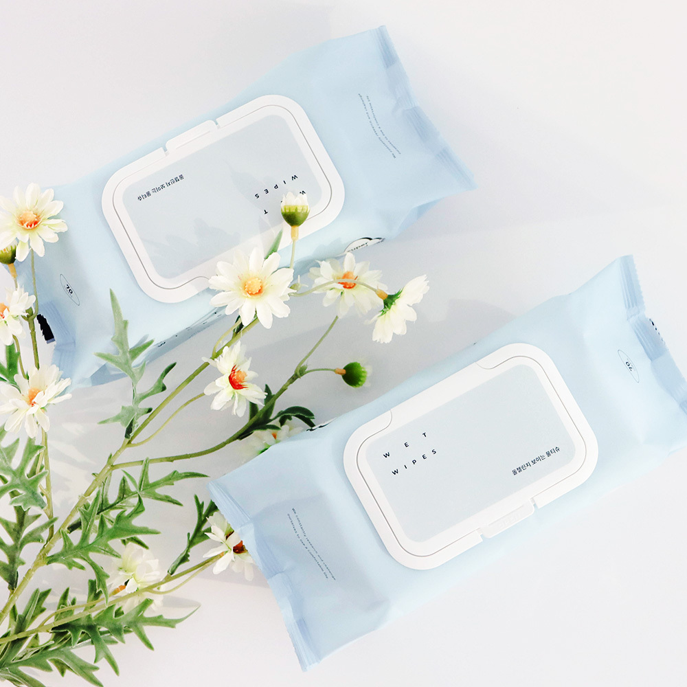 올챌린지 고평량 보이는 물티슈 프리미엄 70매 10팩 엠보싱 캡형