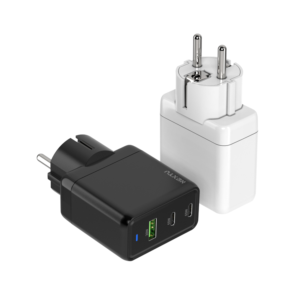 넥스트유 추오하 3포트 65W USB PD PPS GaN 멀티 초고속 접지충전기 - 상품 이미지