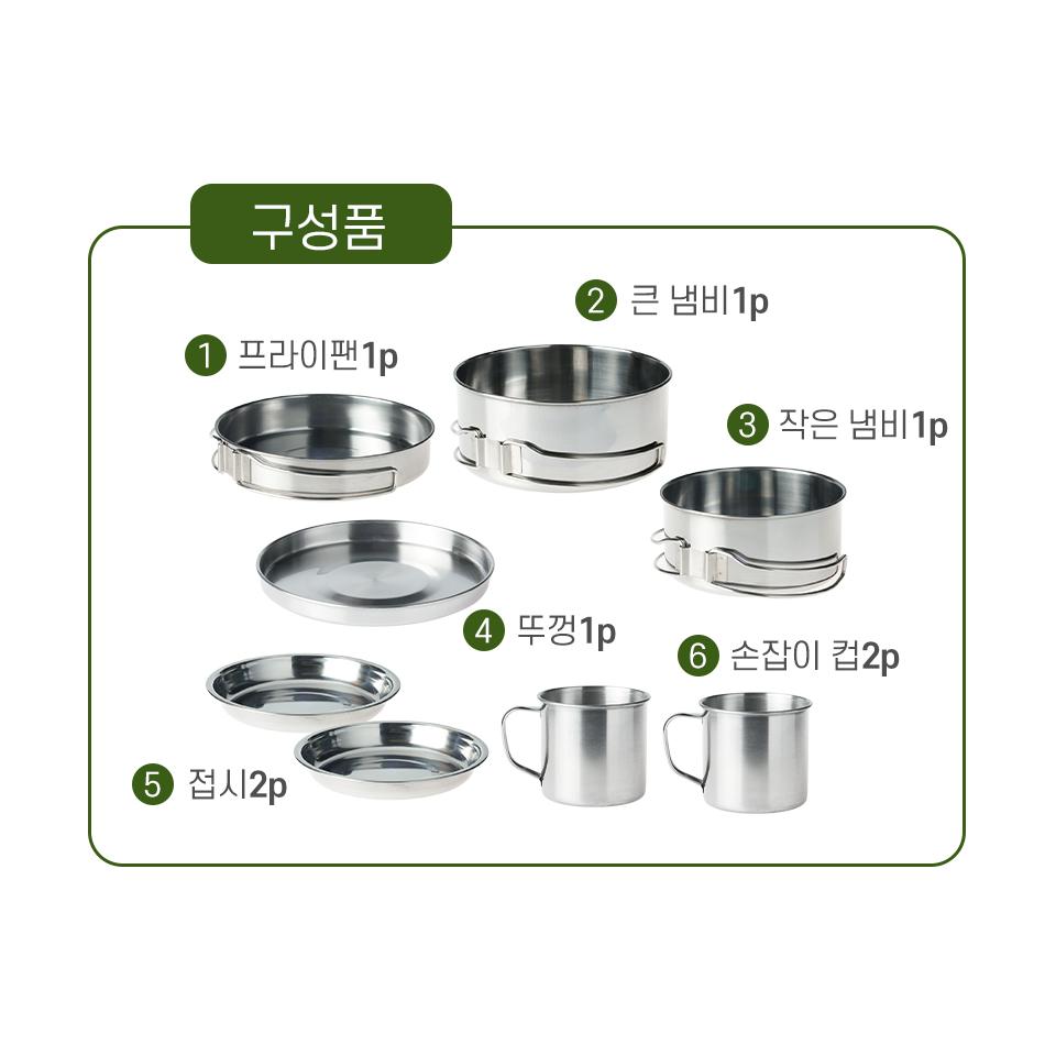 캠핑 라면 냄비 2인 백패킹 식기 세트