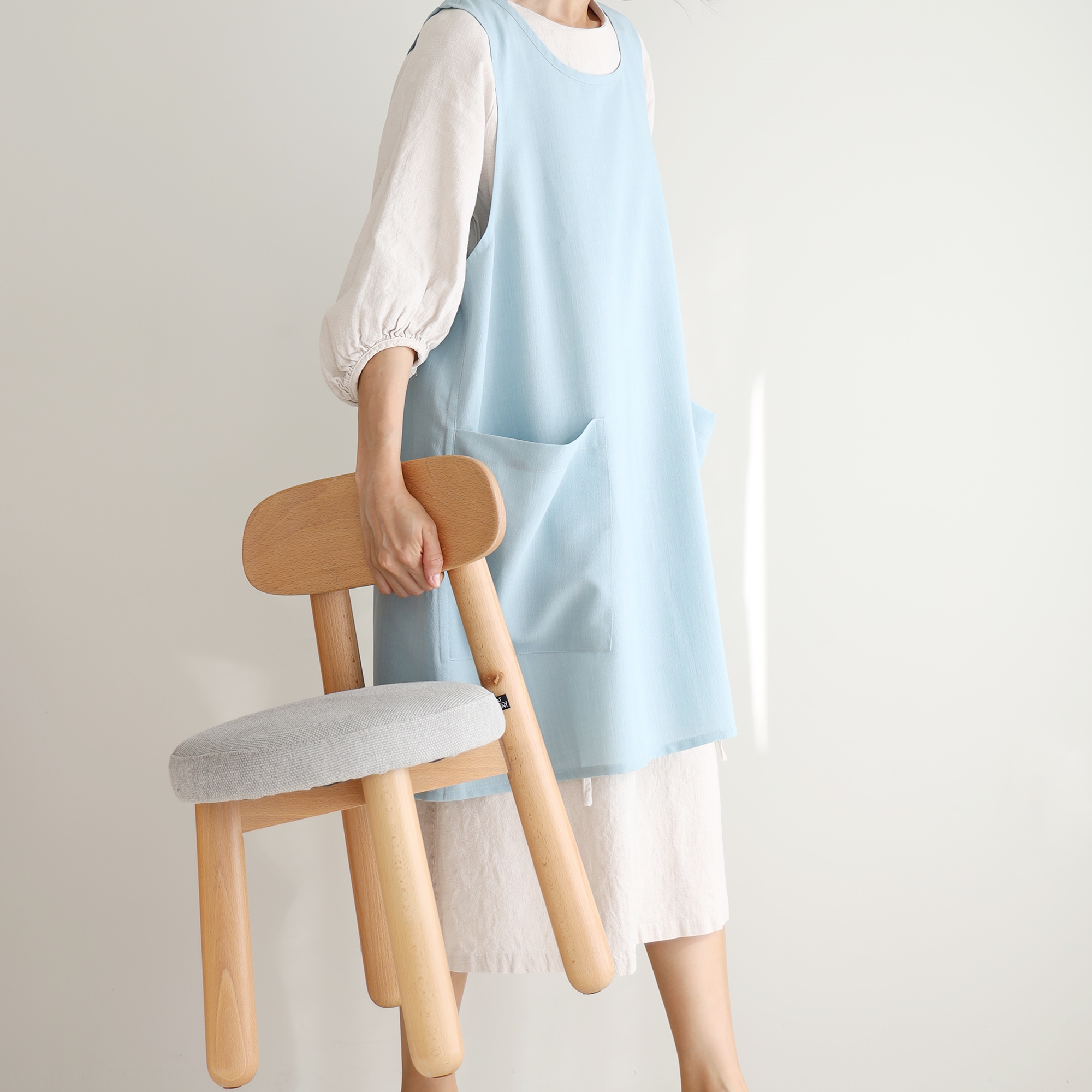 [미소쌤] 솜사탕 앞치마 어린이집 카페 미용 보육교사 빅사이즈 유치원