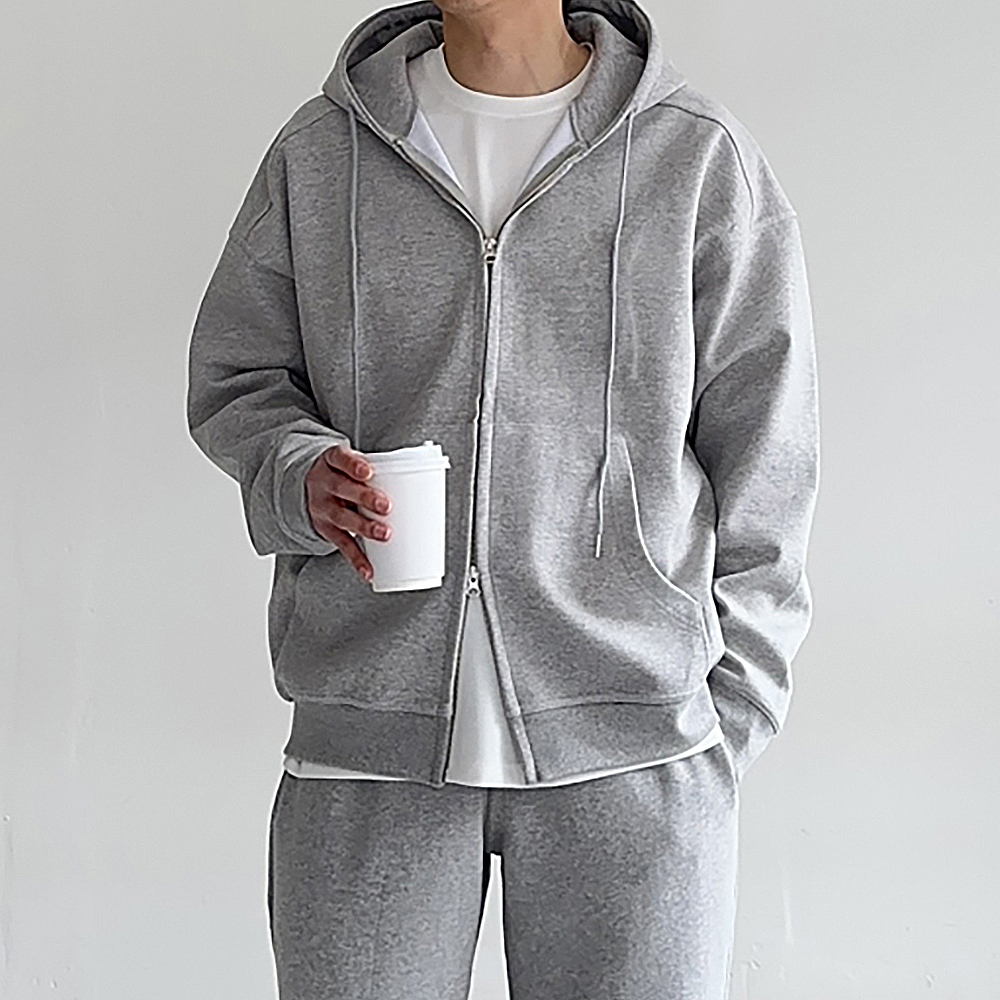 남자 후드집업 빅사이즈 모자큰 이중지 남자 오버핏 후드티