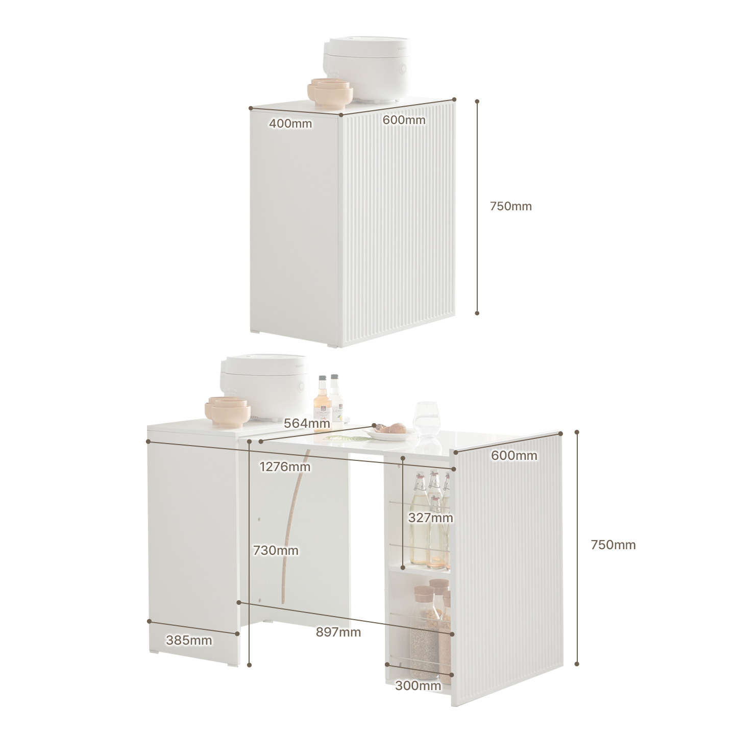 포니 슬라이딩 확장형 식탁 다용도 공간활용 폴딩 접이식 식탁 테이블