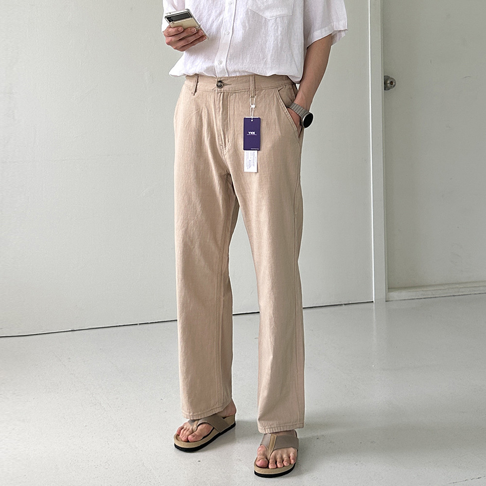 남자와이드팬츠 밴딩 린넨 바지 남자냉장고바지