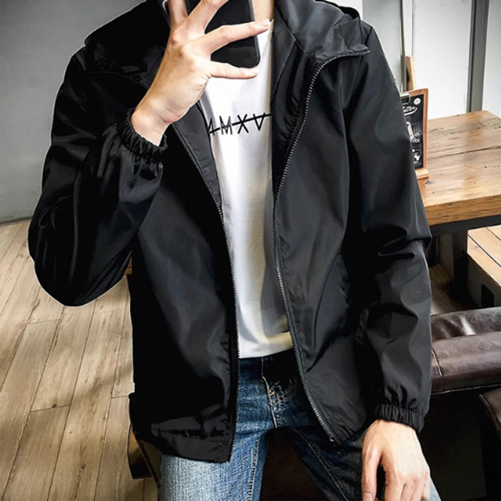 남자 바람막이 자켓 남성 봄 가을 여름 긴팔 간절기 후드 재킷 얇은 잠바 남녀공용 경량 - 상품 이미지
