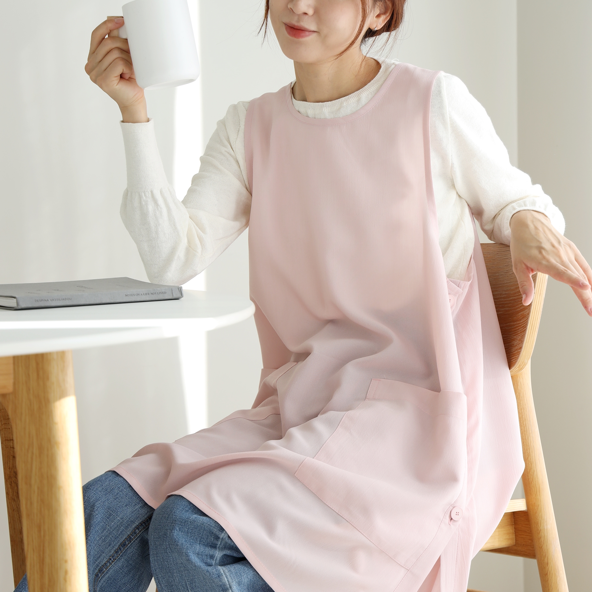 [미소쌤] 솜사탕 앞치마 어린이집 카페 미용 보육교사 빅사이즈 유치원