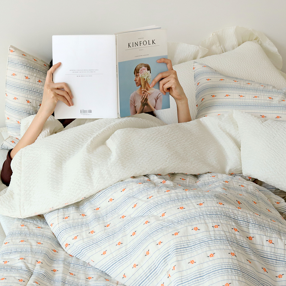 까멜리아 도비코튼 여름이불 에어워싱 시어서커 순면 시원한 차렵이불 SS