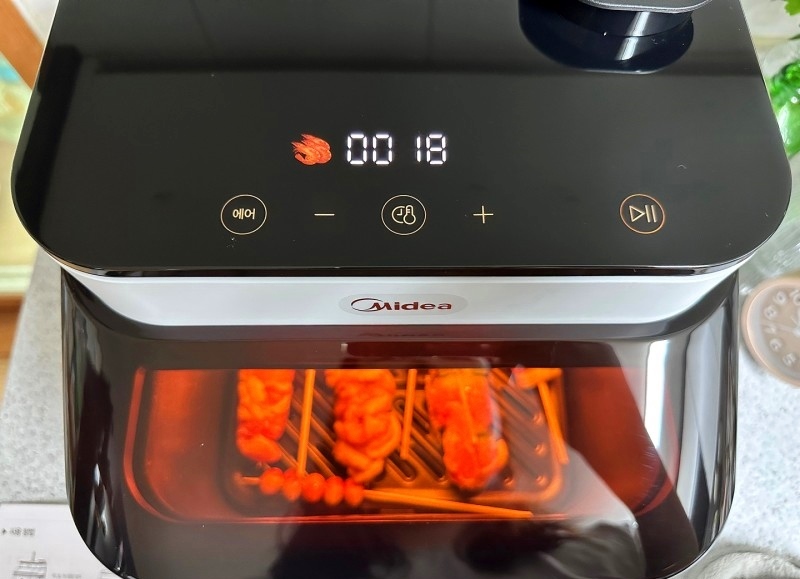 스팀 에어프라이어 디지털화면 에어프라이기 오븐 형 유리 에어후라이기 트레이더스 까르페