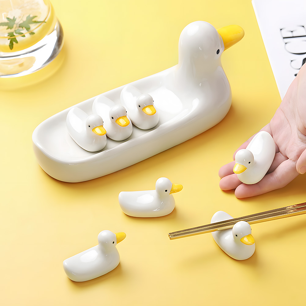 오리 수저받침대 도자기 젓가락 숟가락 스푼홀더 거치대 테이블데코 6p세트 - 상세 이미지 4