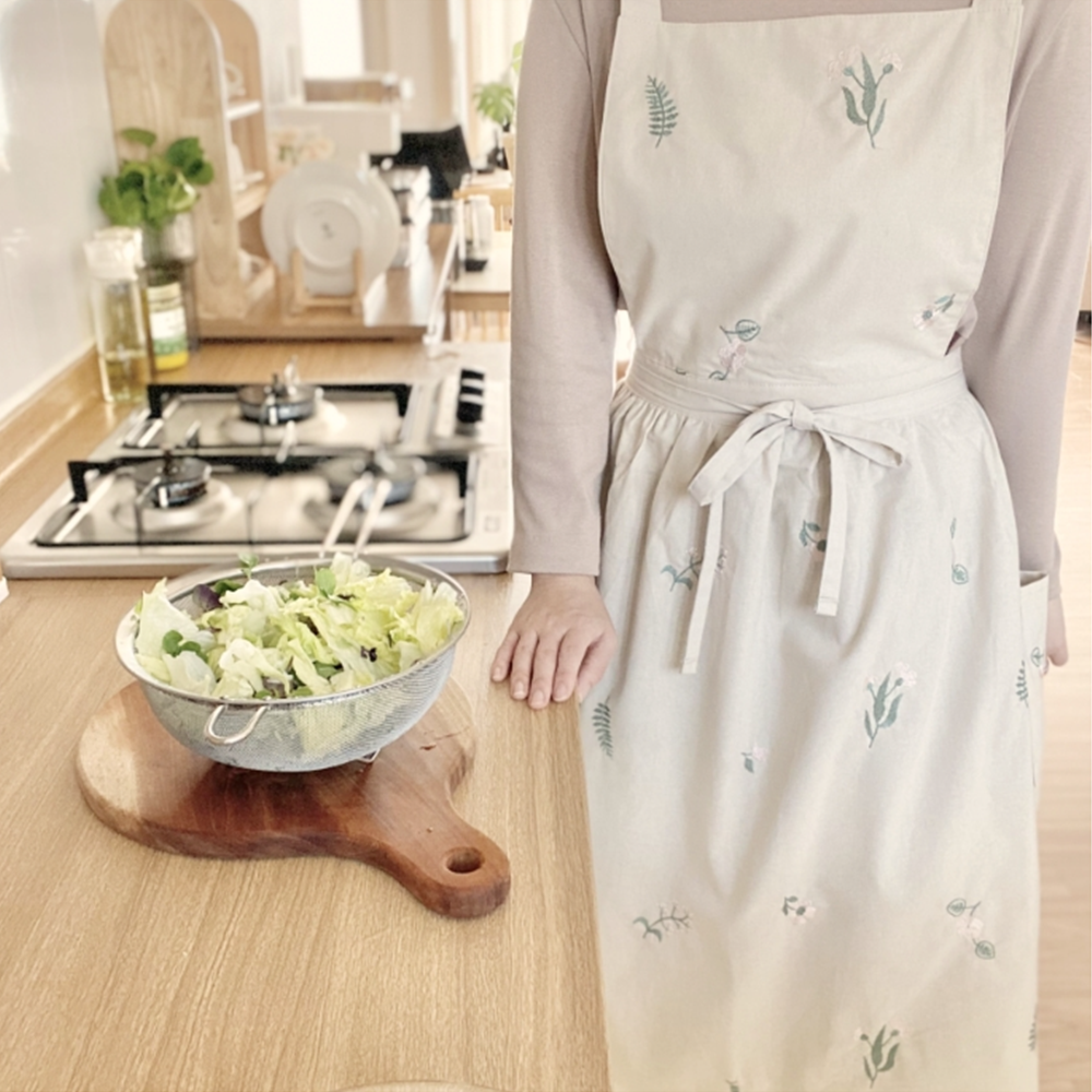 옆주머니앞치마 공주풍 X자 엉덩이덮는 신혼부부 교사용 앞치마