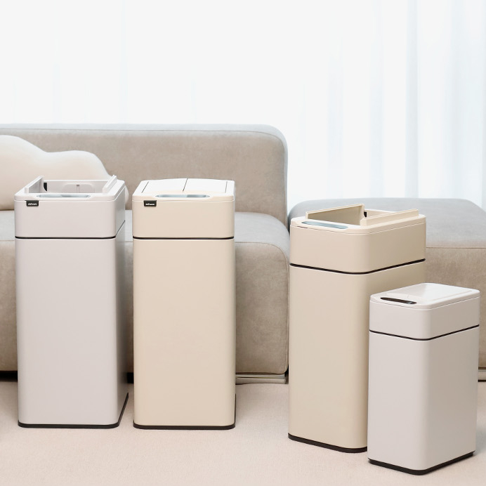 패밀리 SET 20L+30L 스마트 자동 센서 쓰레기통 냄새차단 종량제 휴지통 날개형 - 상품 이미지