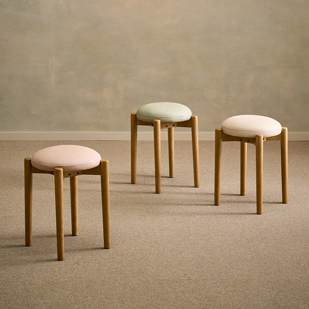 [보조의자] 미코하임 마카롱 원목 다용도 스툴 의자 식탁 인테리어 카페 화장대 체어 그린(내추럴)