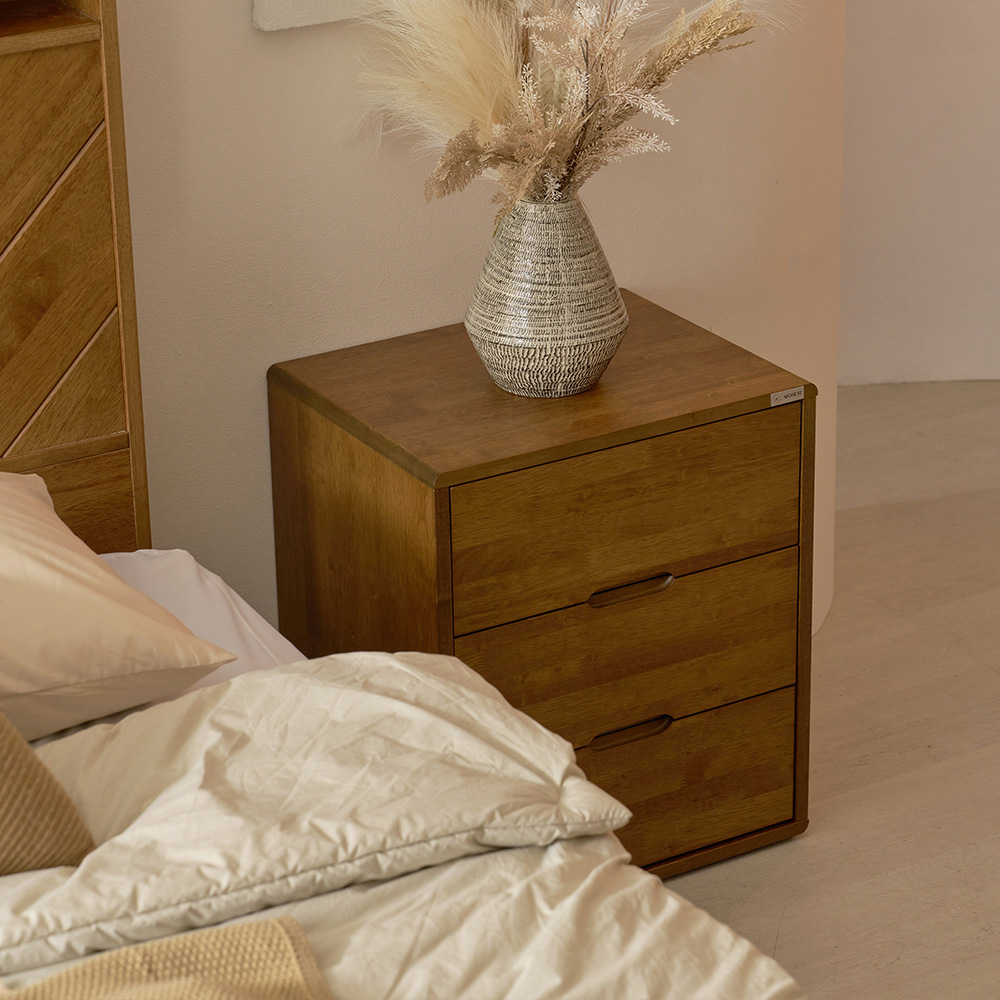 진저 3단 원목 협탁 침대 서랍형 협탁 침실 선반