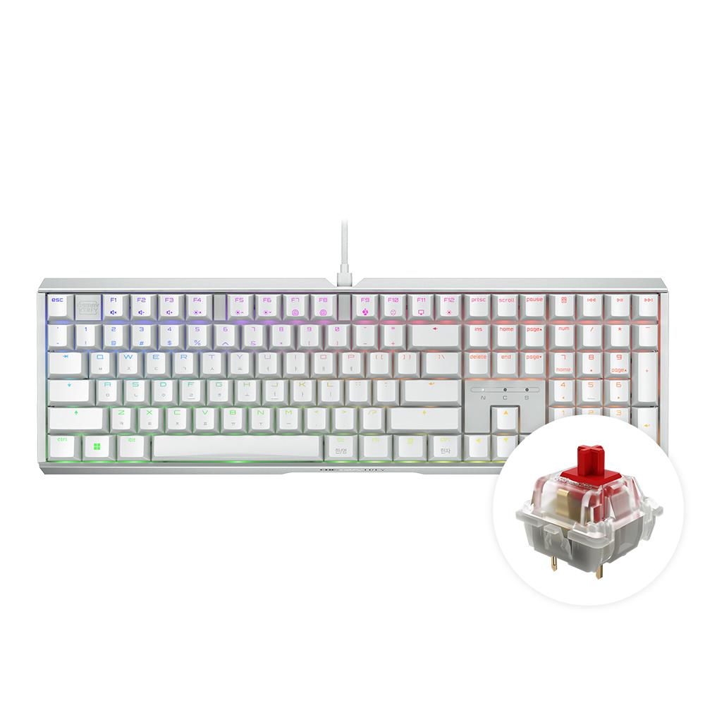 체리 MX 3.1 RGB 기계식 키보드 저소음 사무용 풀배열 화이트, MX2A 적축 - 상세 이미지 3