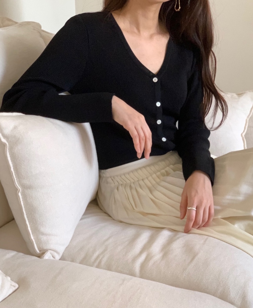 파운더스 오브리 가디건, 슬림핏 브이넥 한여름 착용 가능 5colot 상세 이미지 18