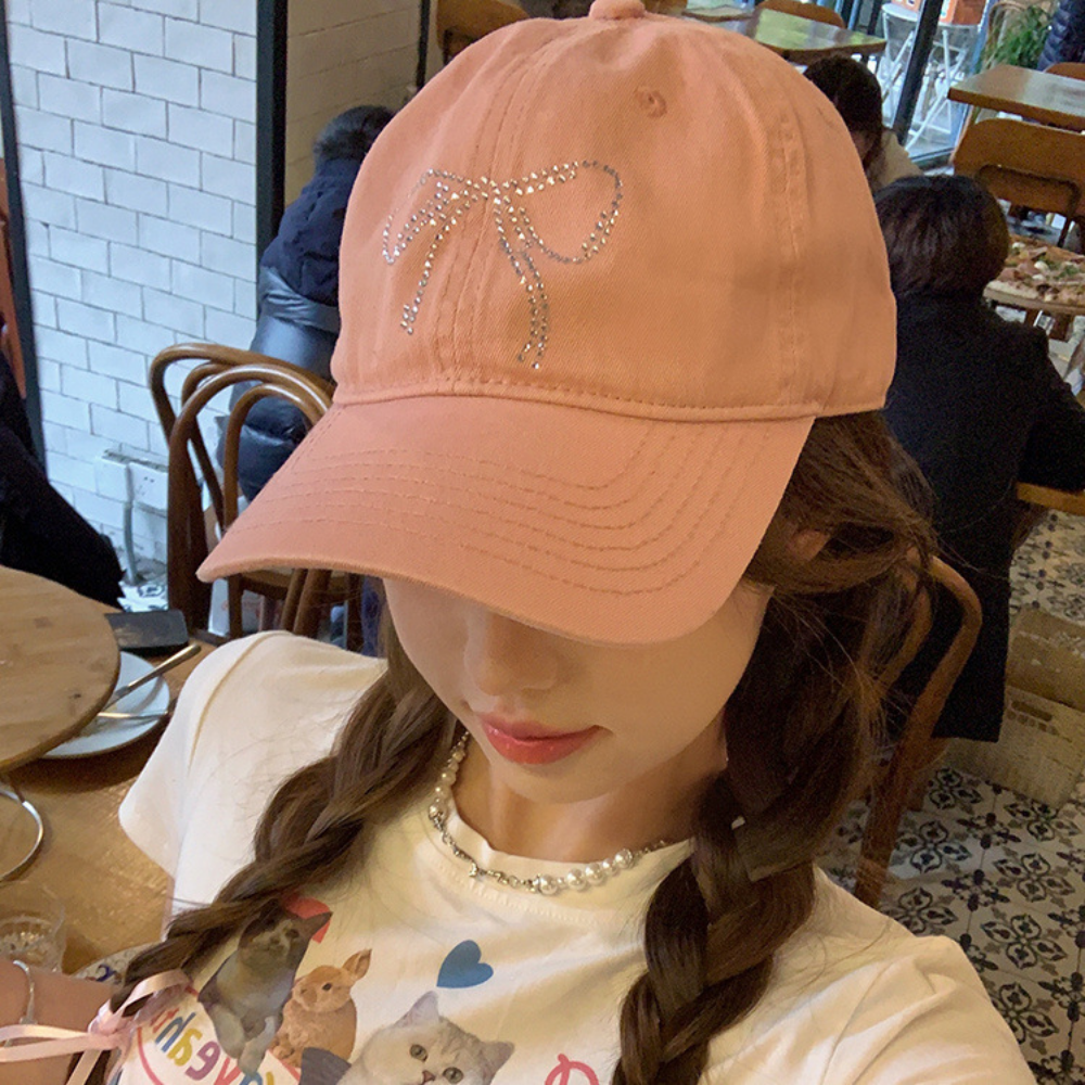 리몬 모자 여자 볼캡 연예인 소두 깊이 깊은 얼굴작아보이는 화이트 핑크 블랙 아이보리 - 상세 이미지 4