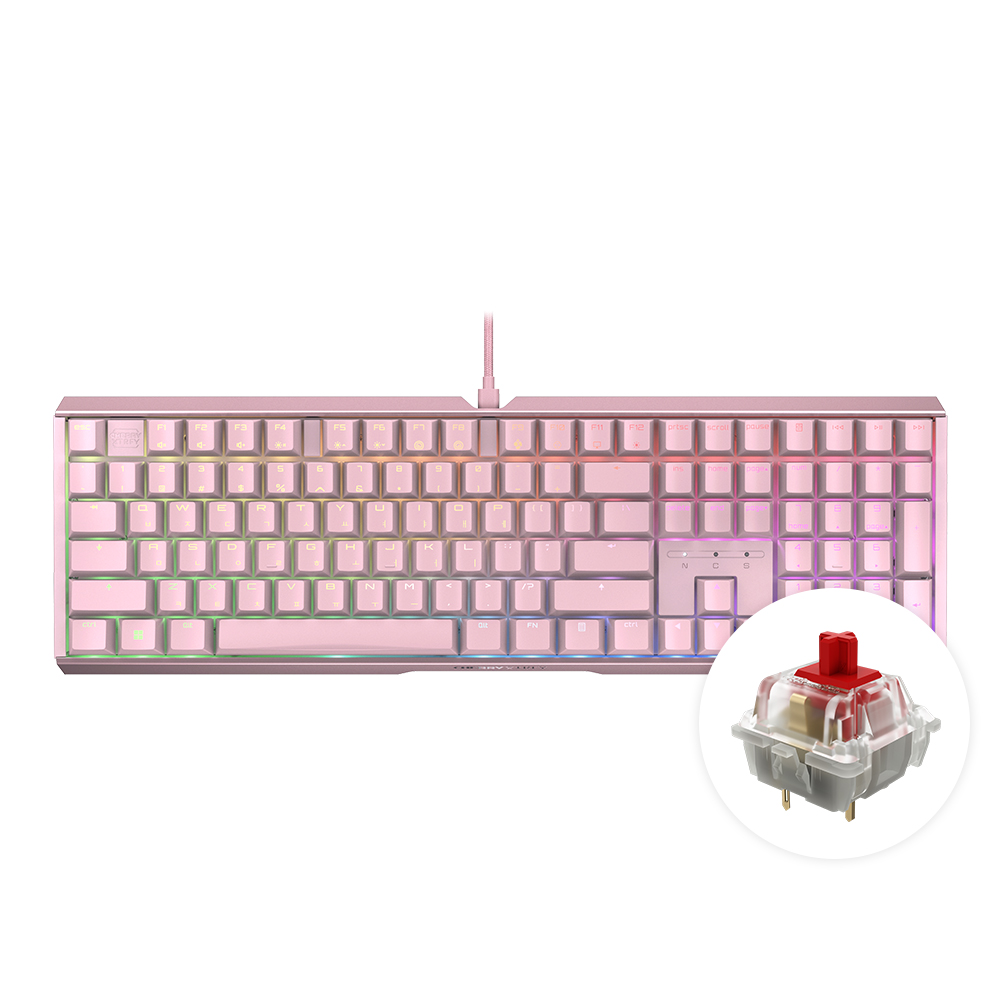 체리 MX 3.1 RGB 기계식 키보드 저소음 사무용 풀배열 핑크, MX2A 적축 - 상세 이미지 3