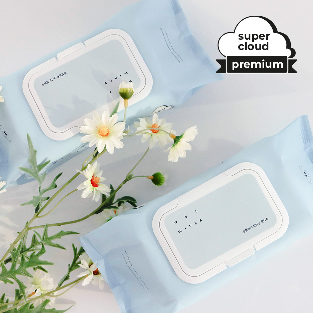 올챌린지 더 두꺼운 보이는 물티슈 프리미엄 70매 10팩+10팩 엠보싱 캡형
