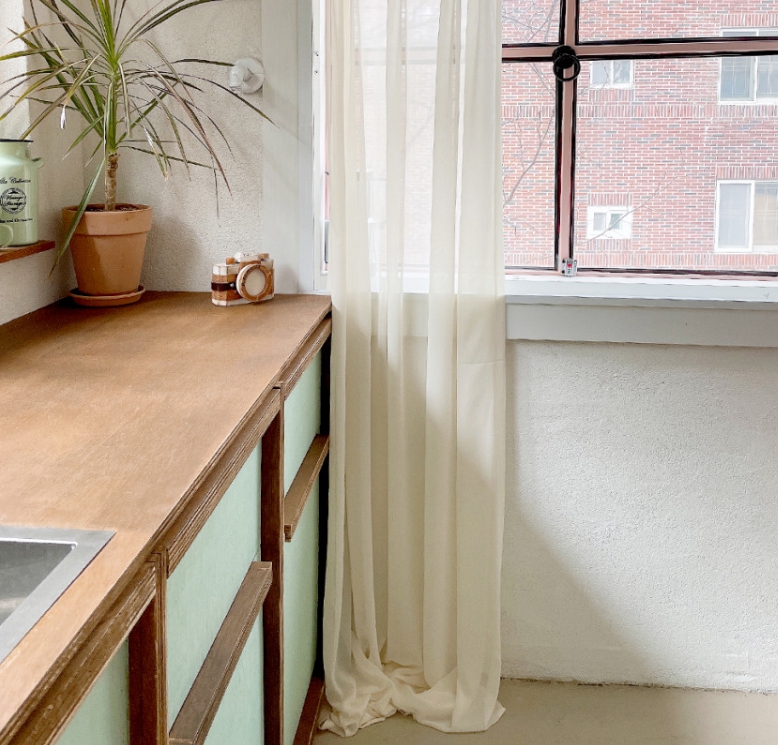 발레리나 쉬폰 속커튼 차르르 아이방 여아 남아 빈티지 레트로 아이보리