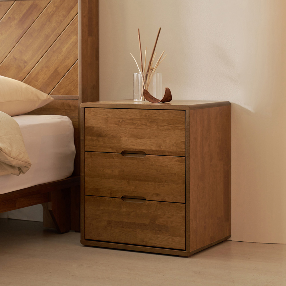 진저 3단 원목 협탁 침대 서랍형 협탁 침실 선반