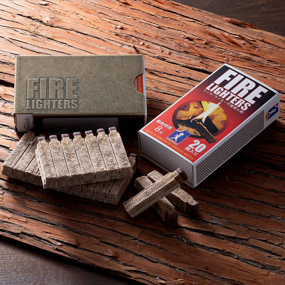 파이어라이터스 착화제 20개입 케이스 세트 캠핑 성냥 불쏘시개 장작 숯 점화제