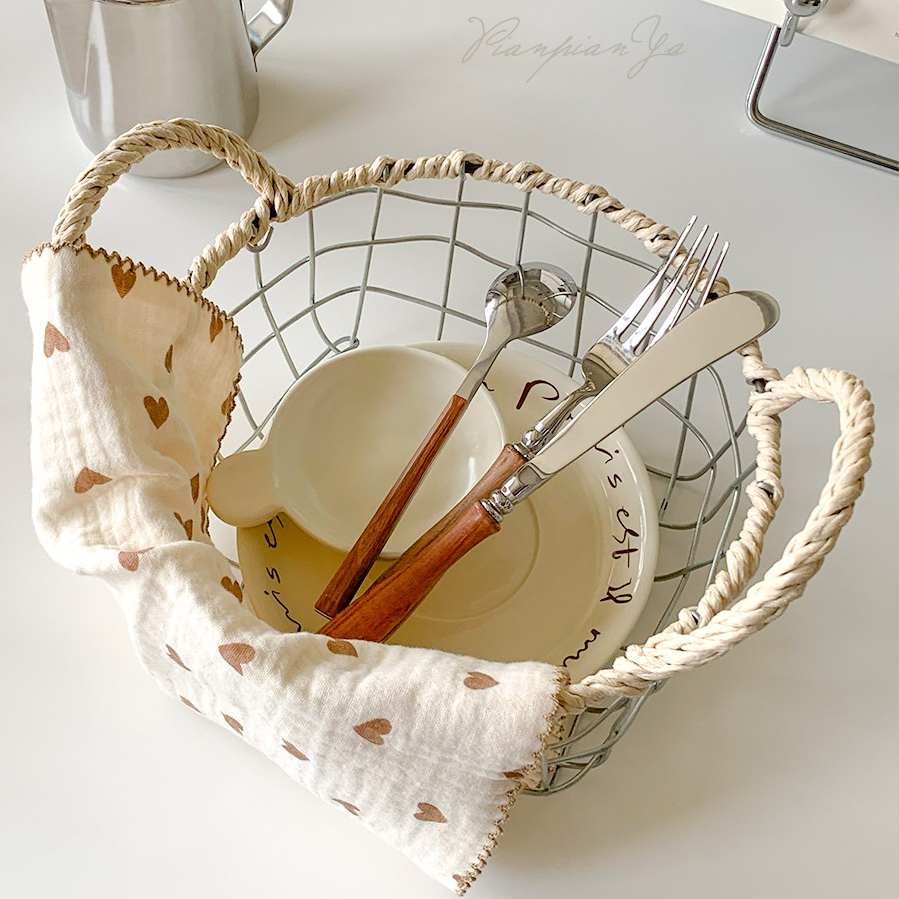 로즈소녀하우스 빈티지 와이어 바스켓 정리 수납 철제바구니