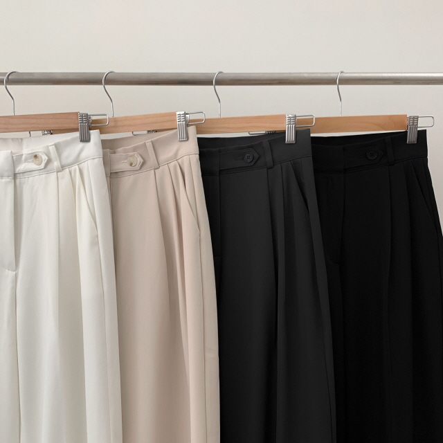 [S~2XL/숏,기본,롱] 리시 원버튼 포인트 유니크 빅와이드 트렌디 투핀턱 슬랙스 상세 이미지 82
