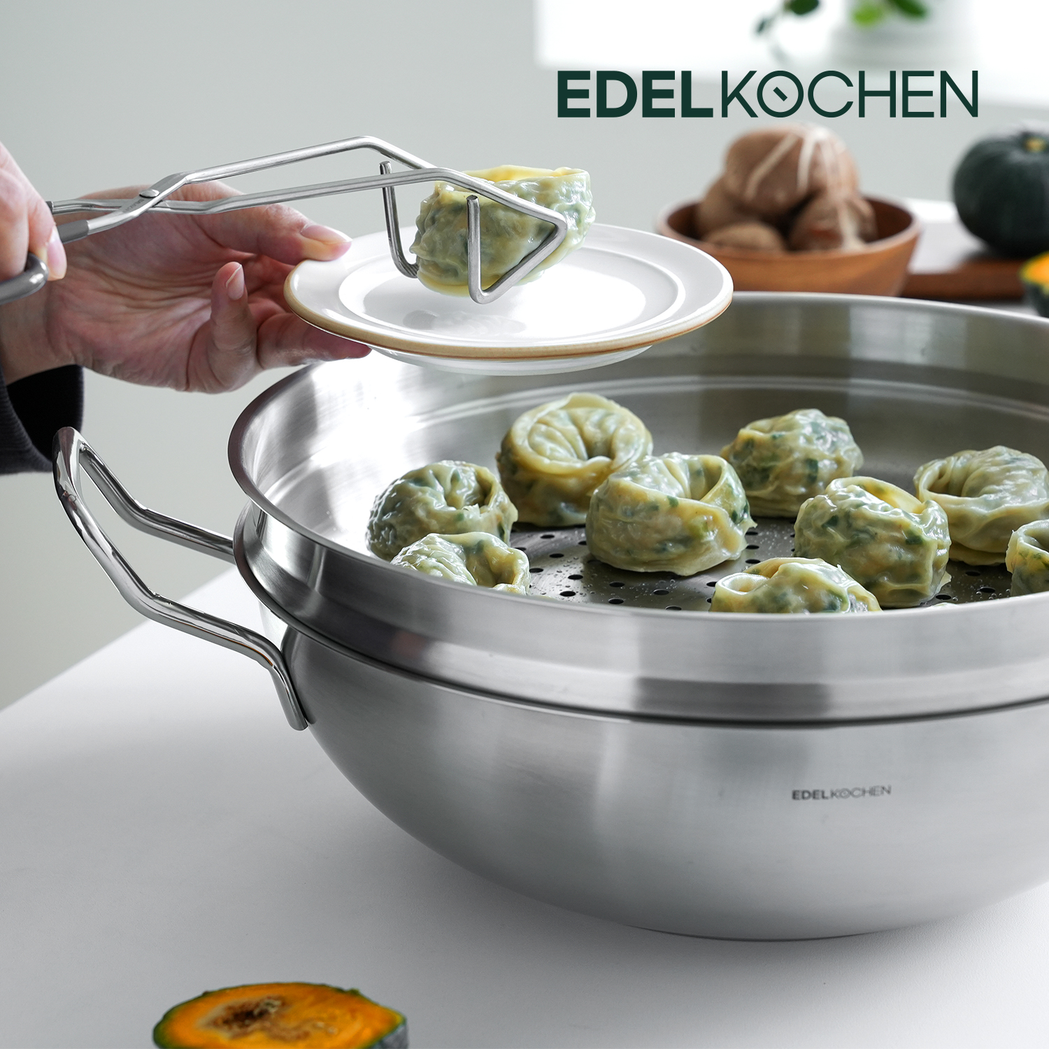 에델코첸 바닥3중 그랜드 파티웍 32cm+스티머 32cm