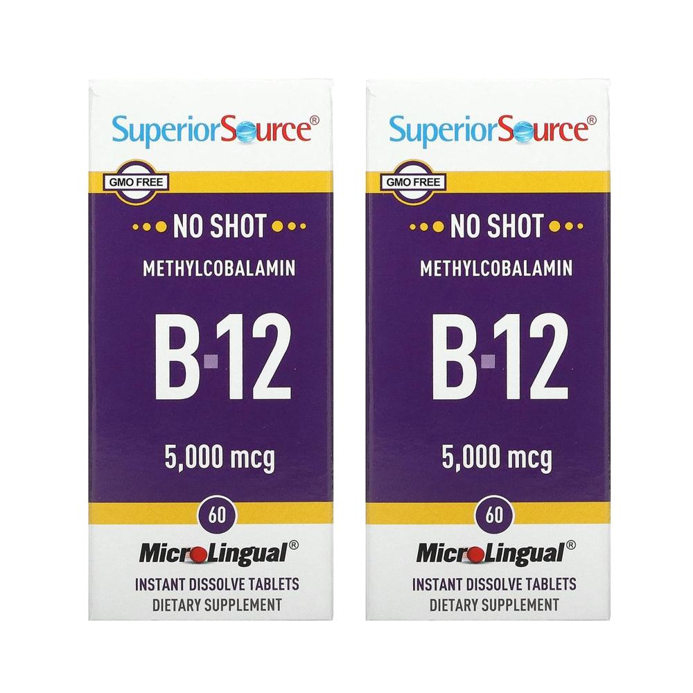 수페리어소스 비타민 B12 메틸코발라민 5000mcg 60정 (2개) - 상품 이미지