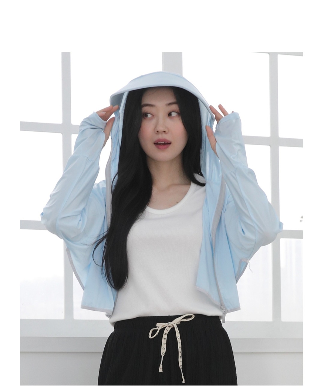 후드집업 햇빛 자외선 차단 선캡 바람막이 잠바 등산 골프 봄 가을 77 66 빅사이즈 - 상세 이미지 5