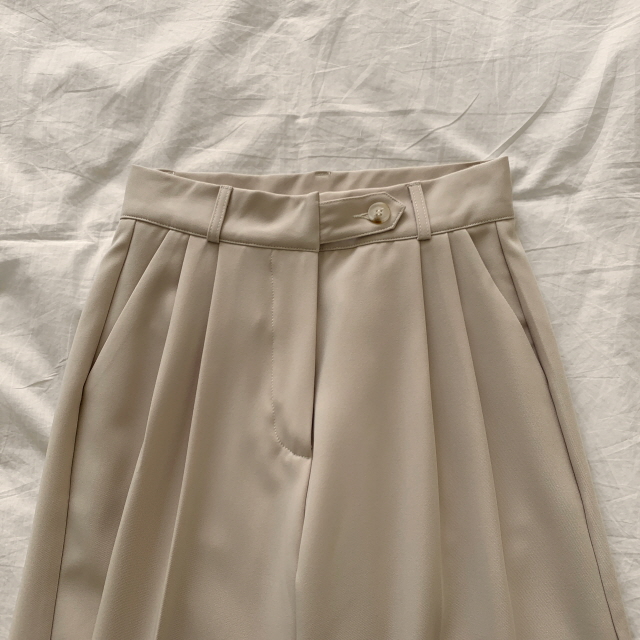 [S~2XL/숏,기본,롱] 리시 원버튼 포인트 유니크 빅와이드 트렌디 투핀턱 슬랙스 상세 이미지 60