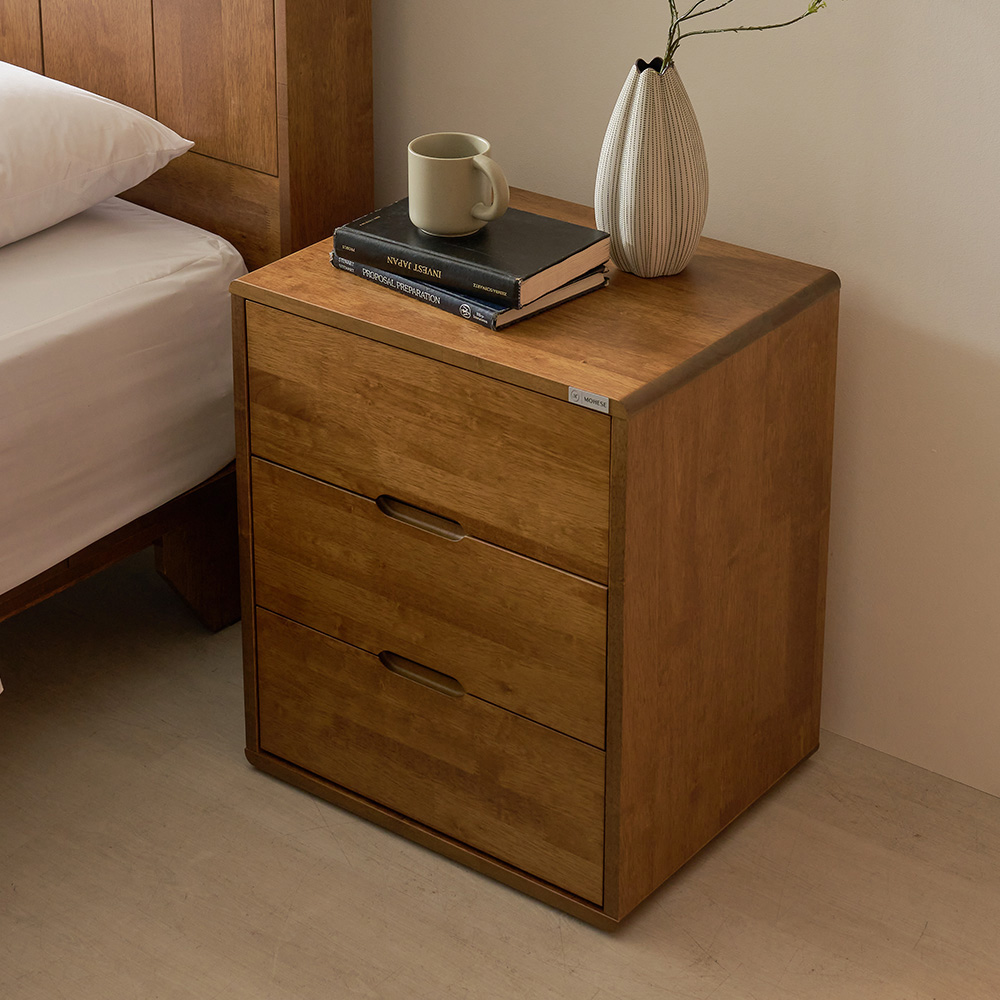 진저 3단 원목 협탁 침대 서랍형 협탁 침실 선반
