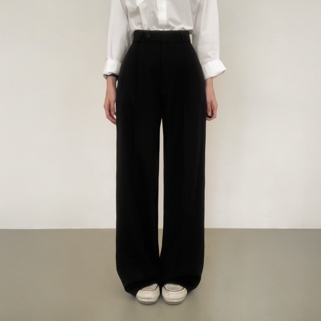 [S~2XL/숏,기본,롱] 리시 원버튼 포인트 유니크 빅와이드 트렌디 투핀턱 슬랙스 상세 이미지 23