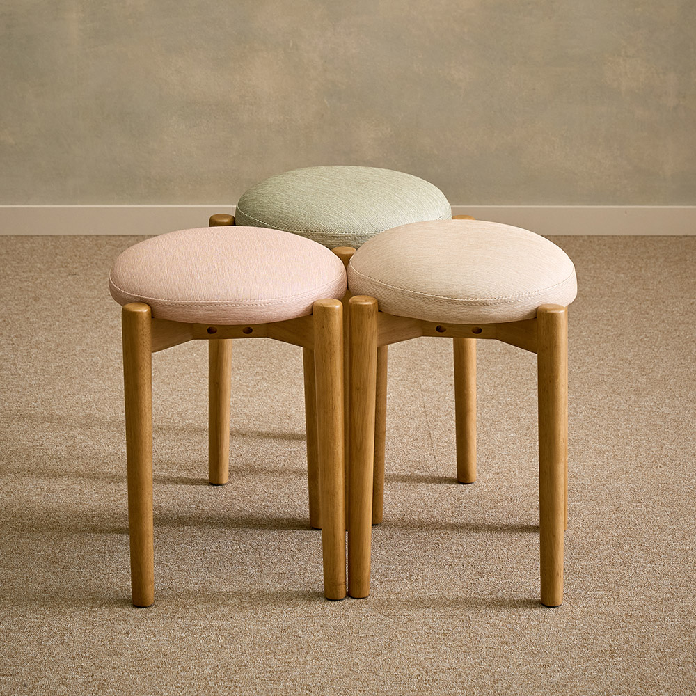 [보조의자] 미코하임 마카롱 원목 다용도 스툴 의자 식탁 인테리어 카페 화장대 체어 그린(내추럴)