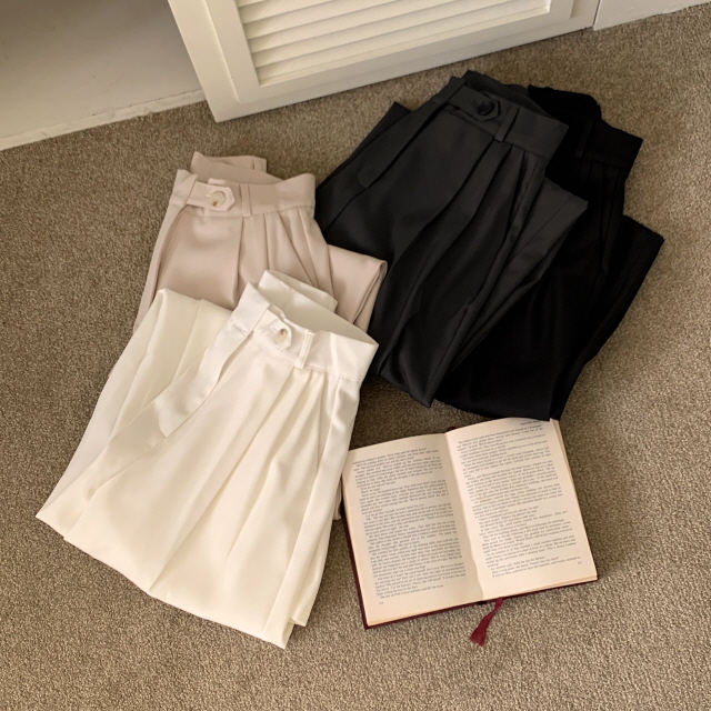 [S~2XL/숏,기본,롱] 리시 원버튼 포인트 유니크 빅와이드 트렌디 투핀턱 슬랙스 상세 이미지 68