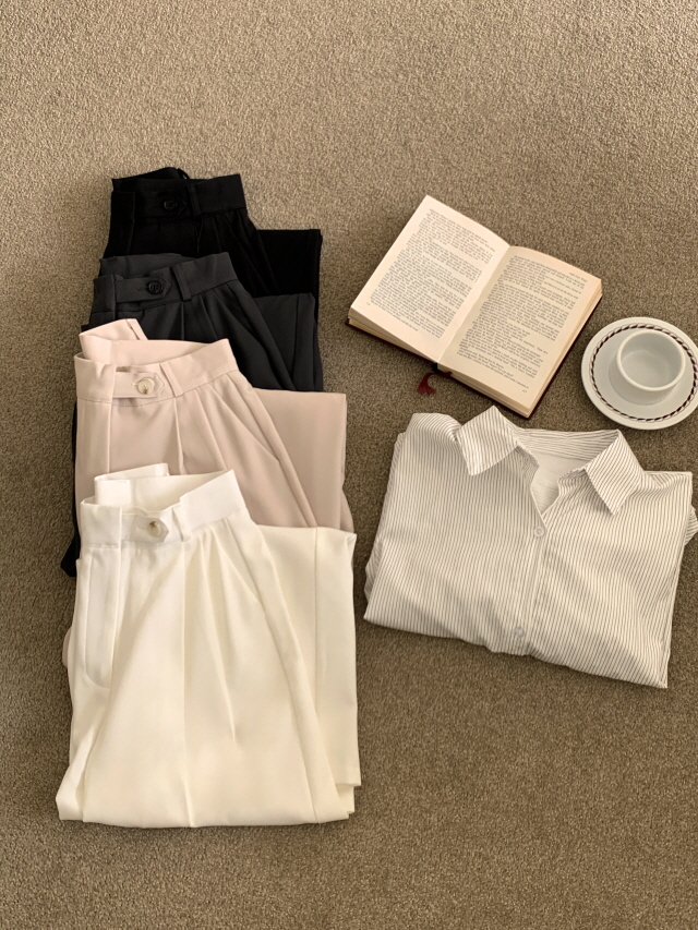 [S~2XL/숏,기본,롱] 리시 원버튼 포인트 유니크 빅와이드 트렌디 투핀턱 슬랙스 상세 이미지 69