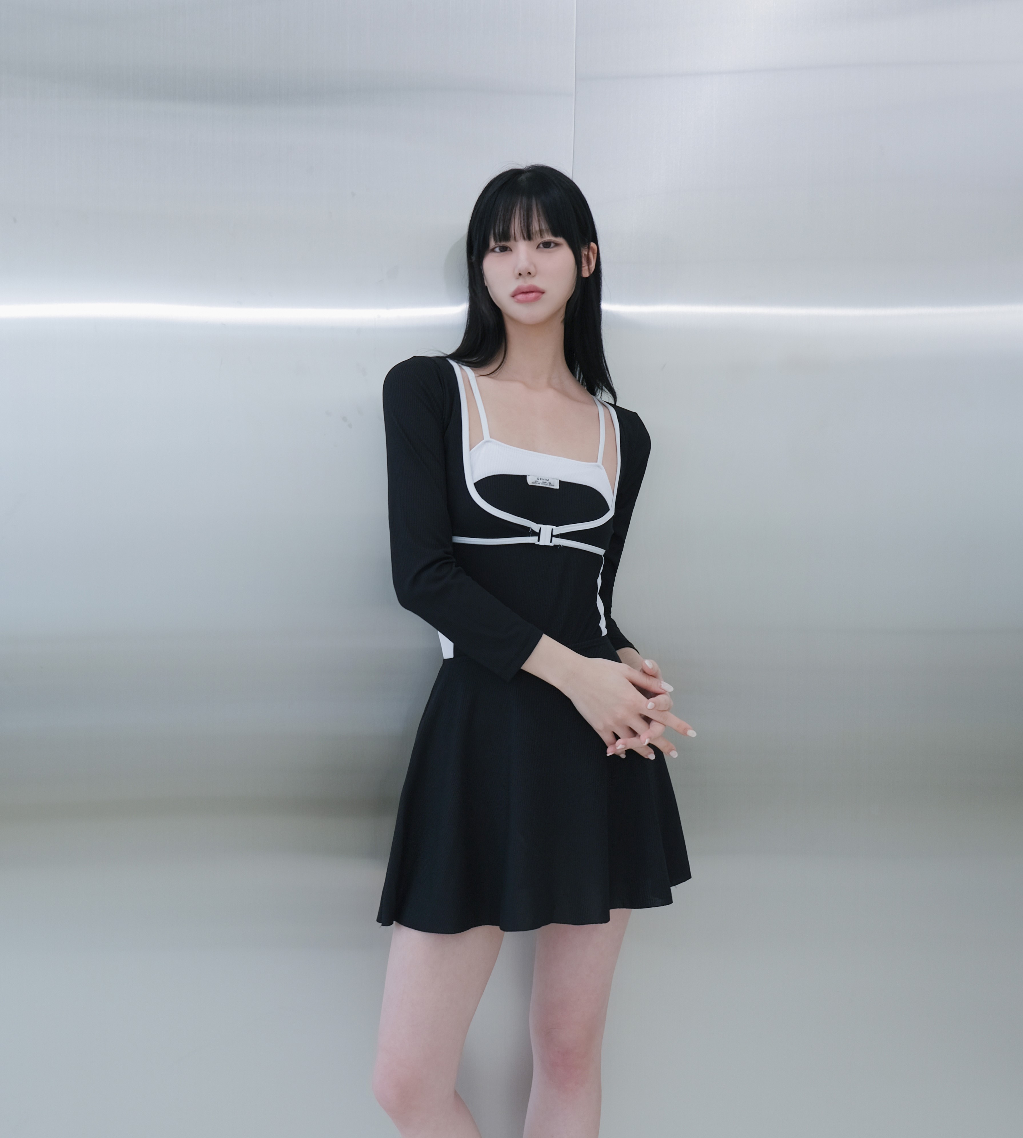 로라벨 플린 여자 실내수영복 모노키니 원피스수영복 래쉬가드 세트 유교걸 체형커버 빅사이즈 - 상세 이미지 3