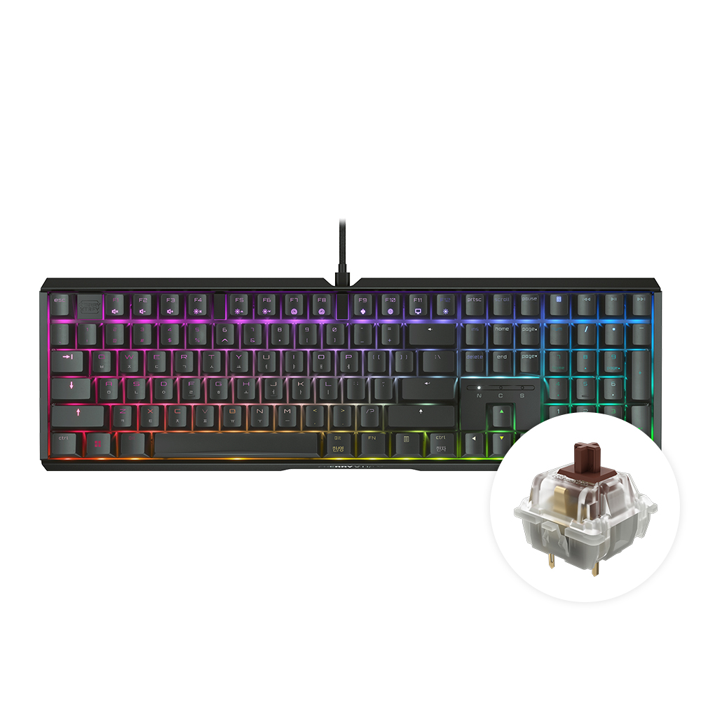 체리 MX 3.1 RGB 기계식 키보드 저소음 사무용 풀배열 블랙, MX2A 갈축 - 상세 이미지 3