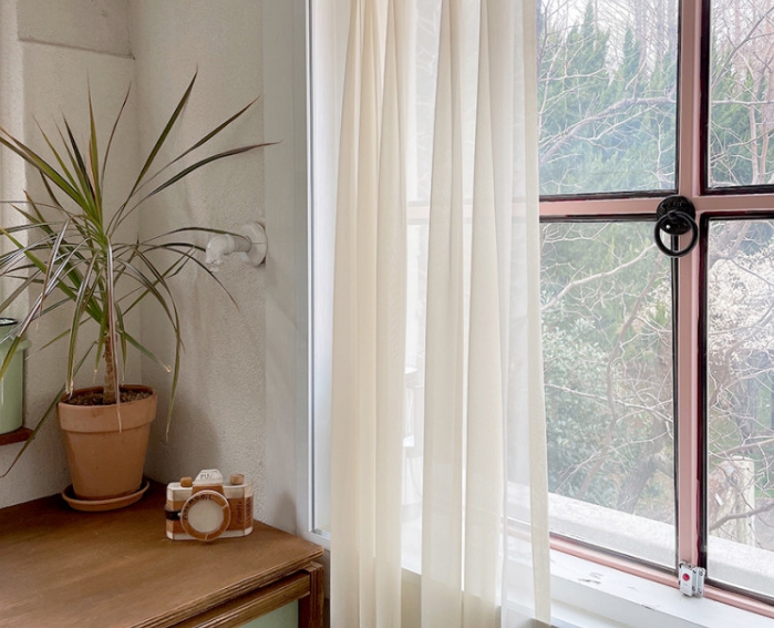 발레리나 쉬폰 속커튼 차르르 아이방 여아 남아 빈티지 레트로 아이보리