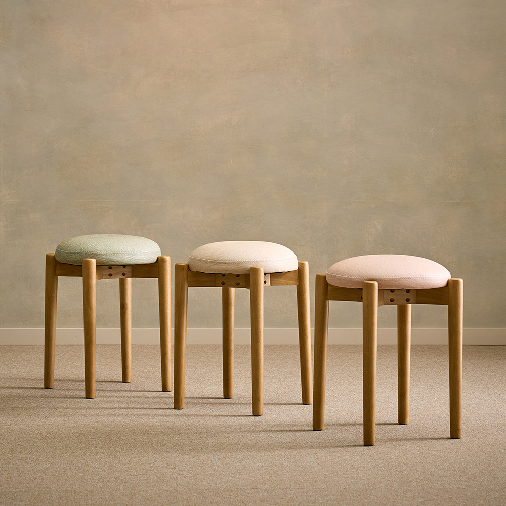[보조의자] 미코하임 마카롱 원목 다용도 스툴 의자 식탁 인테리어 카페 화장대 체어 그린(내추럴)