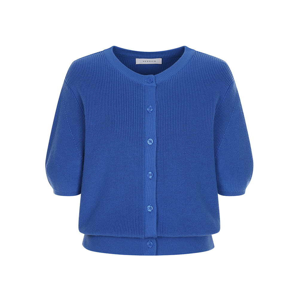 예시카 베이직 라운드넥 반팔 가디건 YI3KC079