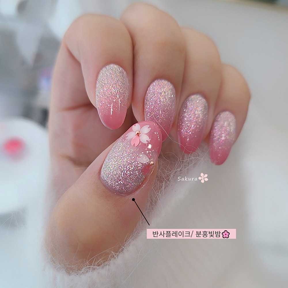보니비 화이트 벚꽃 봄 네일글리터 꽃잎 벚꽃네일 - 상세 이미지 3