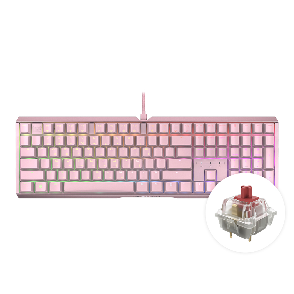 체리 MX 3.1 RGB 기계식 키보드 저소음 사무용 풀배열 핑크, MX2A 갈축 - 상세 이미지 3