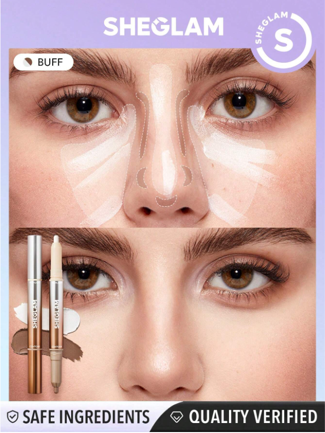 쉬글램 파인 라인 2in1 노즈 컨투어 하이라이트 펜 - 하이라이터 쉐딩 듀얼 - 상세 이미지 4