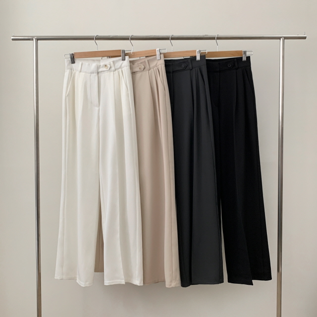[S~2XL/숏,기본,롱] 리시 원버튼 포인트 유니크 빅와이드 트렌디 투핀턱 슬랙스 상세 이미지 81