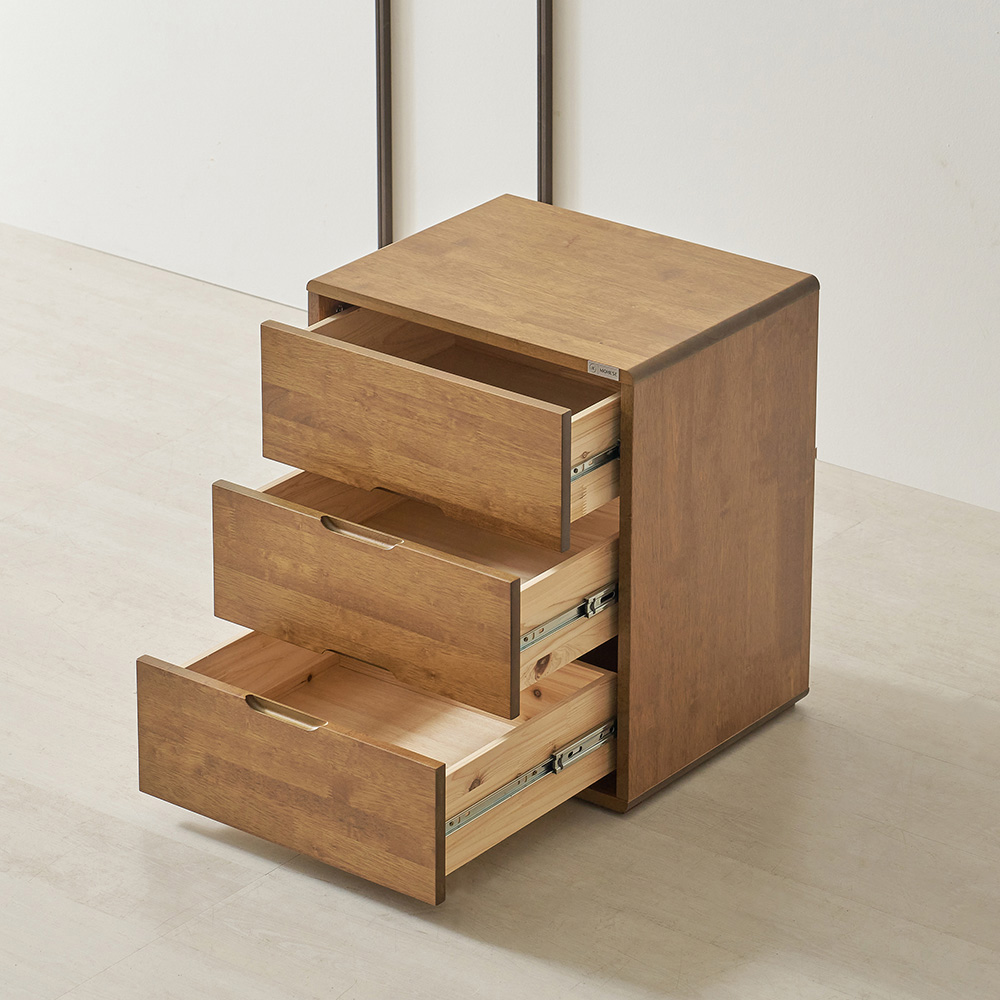 진저 3단 원목 협탁 침대 서랍형 협탁 침실 선반